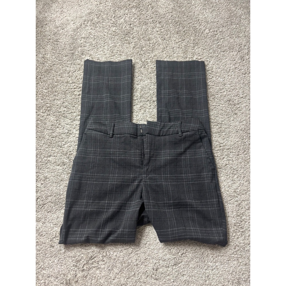 Nine West Barely Bootcut Dress Pants Gray Plaid Trousers Size 4 0295T7A